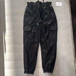 Kancan black pleather jogger